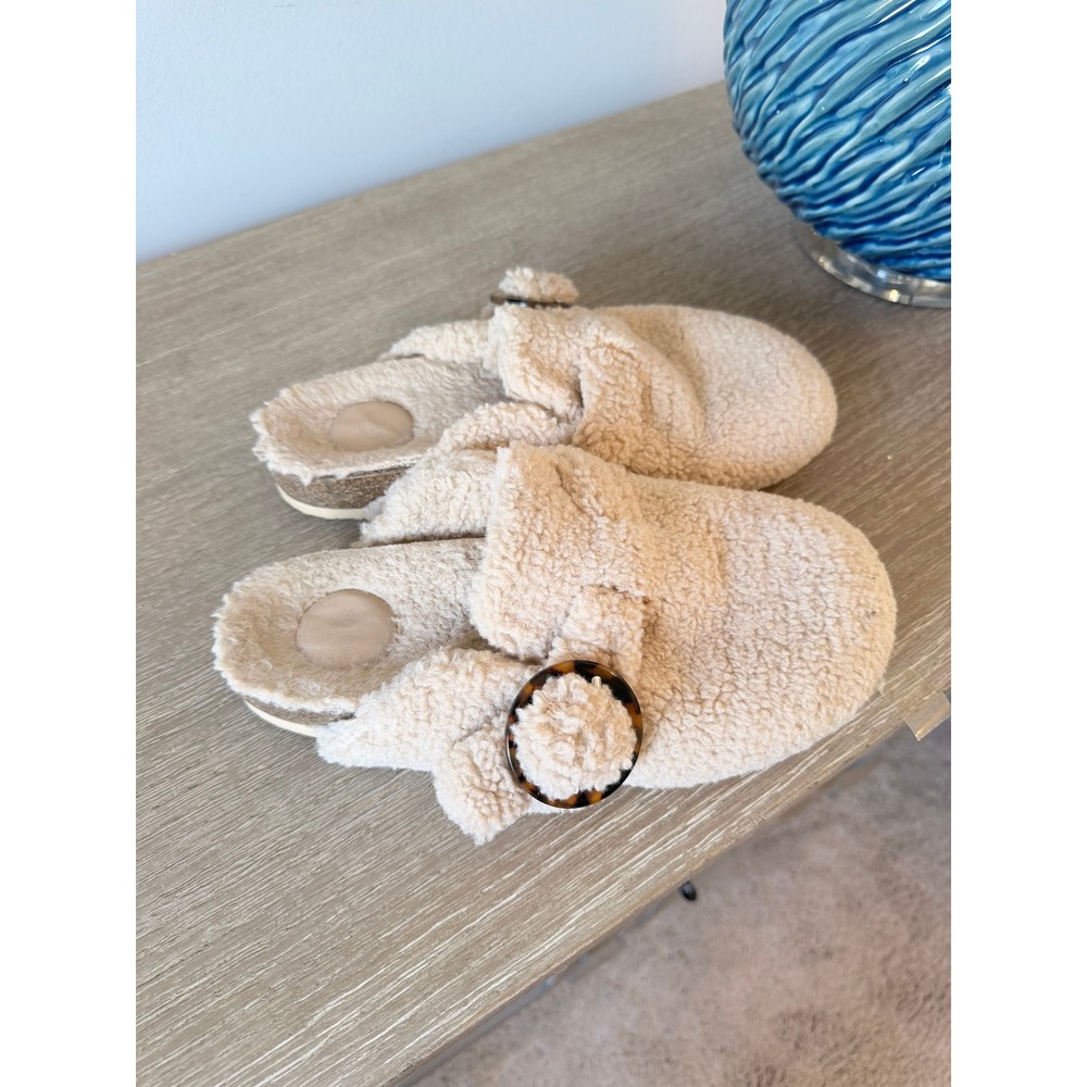 Solei Sea Cimba Sherpa Clog Womens Beige Size 9